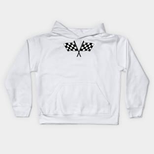 Checkered Black and White Racing Flags Kids Hoodie